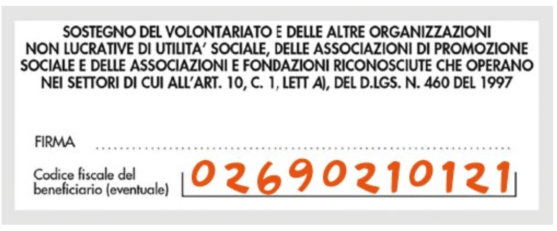 Scheda 5x1000 - Codice Fiscale 02690210121 - Sacro Cuore Gallarate